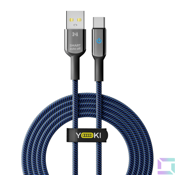 USB YOKI SMART YK-SM31 Type-C 3A 2m Цвет Черно-Синий 6907858579709 фото