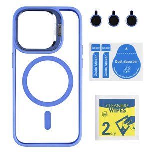 Чохол TPU+PC+Metal Stand Case with MagSafe and Camera Lenses для iPhone 14 Pro Blue 2020000407867 фото