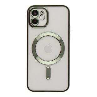 Чехол TPU Metallic Full Camera with Magsafe для iPhone 12 Green 2020000342939 фото