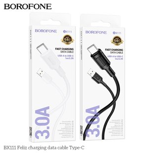 Кабель USB Borofone BX111 Type-C 3A Колір Чорний 6941991115080 фото