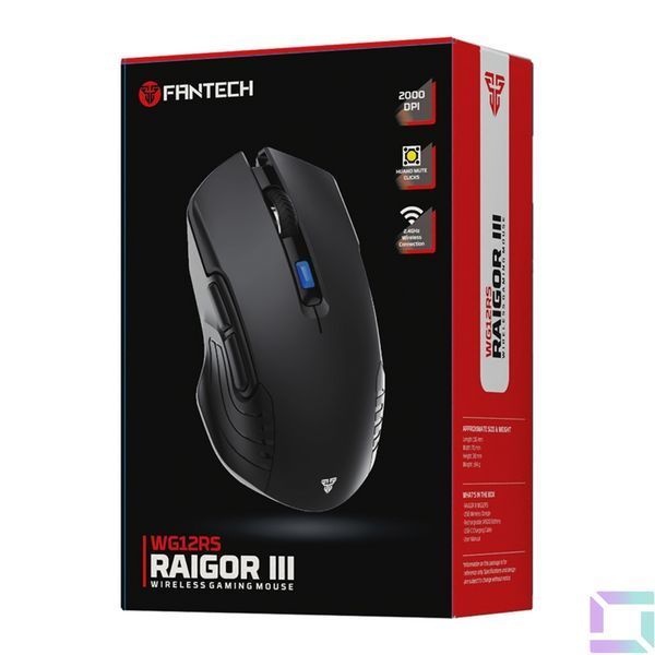 Бездротова Миша Ігрова FANTECH WG12RS Raigor III Silent click Чорний 6972661280579 фото