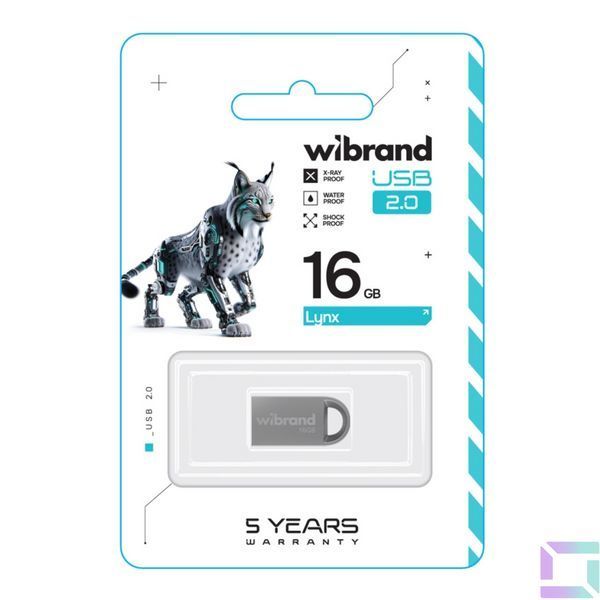 USB Flash Drive Wibrand 16gb Lynx Серебро 4820124231267 фото