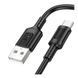 Кабель USB Borofone BX111 Type-C 3A Чорний 6941991115080 фото
