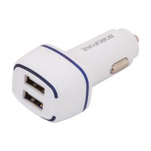 Автомобільний Зарядний Пристрій Borofone BZ14 Type-C 2USB 2.4A Бiлий 6931474735973 фото