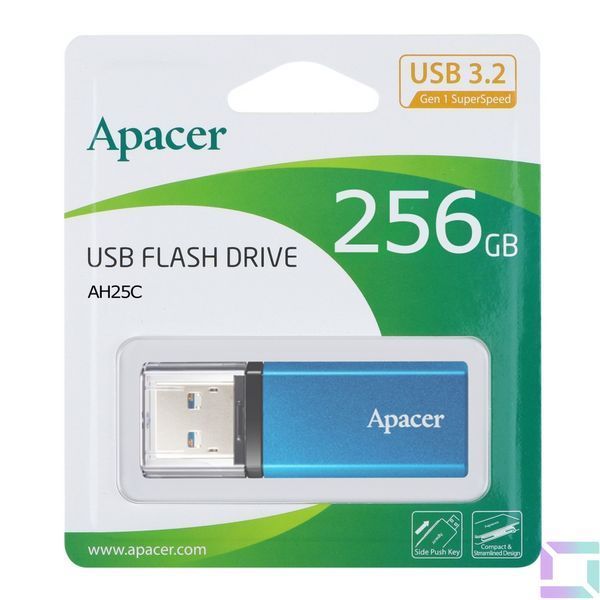 USB флеш-накопичувач 3.2 Apacer AH25C 256gb Синiй 4712389919861 фото