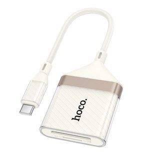 Перехідник Hoco UA40A 2-in-1 Card Reader Type-C Абрикосовий 6942007658737 фото