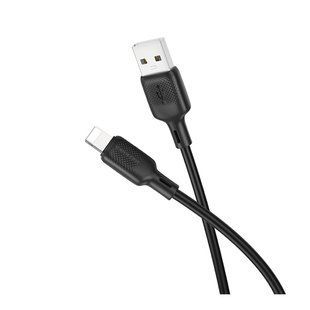 Кабель USB Borofone BX113 Silicone Lightning 2.4A Чорний 6941991115394 фото