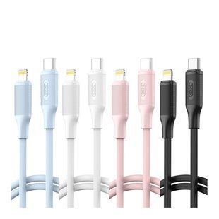 USB XO-Q265A Type-C to Lightning PD27W (30pcs/bottle) Черный/Белый/Голубой/Розовый 6920680856817 фото