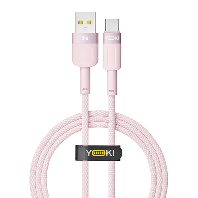 Кабель USB YOKI STYLE YK-ST41 Type-C 3A 1.2m Колір Рожевий 6907858579723 фото