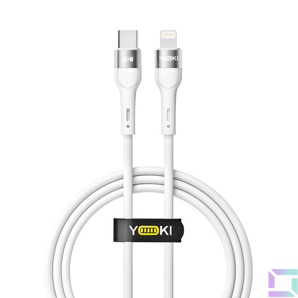 Кабель USB YOKI EXTRA YK-EX11 Type-C to Lightning 30W 1.2m Колір Бiлий 6907858579082 фото