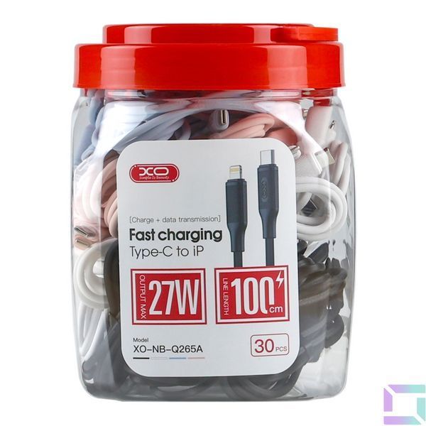 USB XO-Q265A Type-C to Lightning PD27W (30pcs/bottle) Черный/Белый/Голубой/Розовый 6920680856817 фото