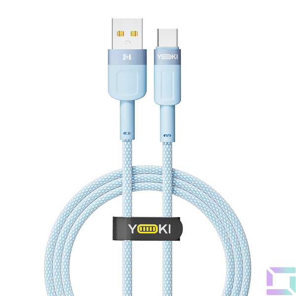 Кабель USB YOKI STYLE YK-ST41 Type-C 3A 1.2m Колір Рожевий 6907858579723 фото