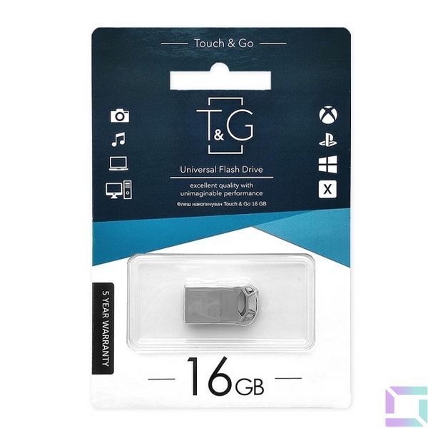 USB флеш-накопичувач T&G 16gb Metal 110 Сталевий 4711472583286 фото
