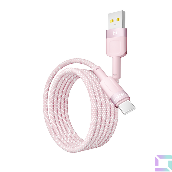 Кабель USB YOKI STYLE YK-ST41 Type-C 3A 1.2m Колір Рожевий 6907858579723 фото