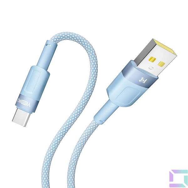 USB YOKI STYLE YK-ST41 Type-C 3A 1.2m Цвет Розовый 6907858579723 фото