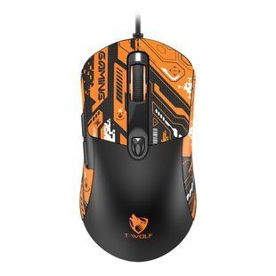 USB Миша Ігрова TWolf G550 Чорно-жовтогарячий 2020000504924 фото