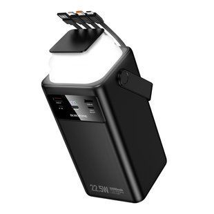Power Bank Borofone BJ65B High 22.5W+PD20W+four-cables 80000mAh Черный 6941991122057 фото