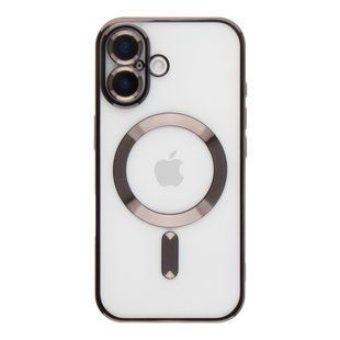 Чохол TPU Metallic Full Camera with Magsafe для iPhone 16 Black 2020000457503 фото