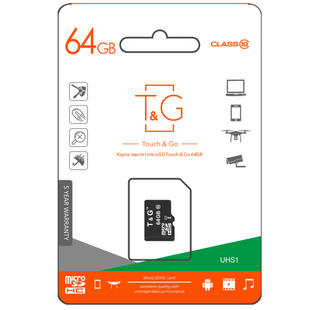 Карта Пам'яті T&G MicroSDXC 64gb UHS-1 10 Class Чорний 4711472587383 фото