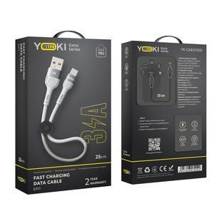 USB YOKI EXTRA YK-EX11 Type-C 3A 0.25m Белый 6907858579099 фото