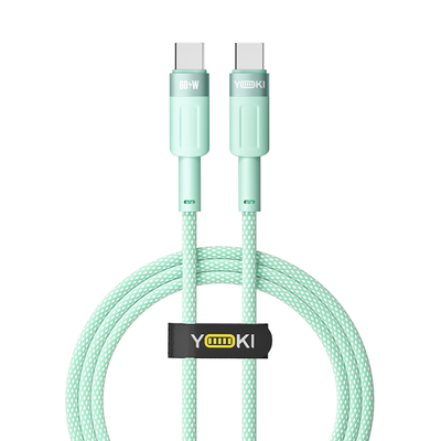 Кабель USB YOKI STYLE YK-ST41 Type-C to Type-C 60W 1.2m Колір Зелений 6907858579747 фото