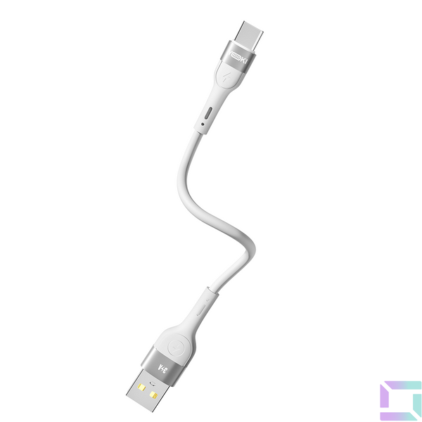 Кабель USB YOKI EXTRA YK-EX11 Type-C 3A 0.25m Колір Бiлий 6907858579099 фото