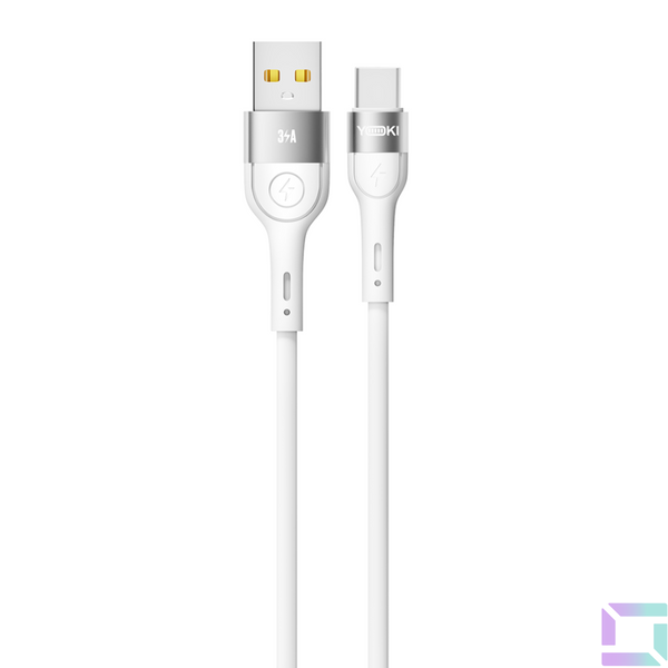 Кабель USB YOKI EXTRA YK-EX11 Type-C 3A 0.25m Бiлий 6907858579099 фото