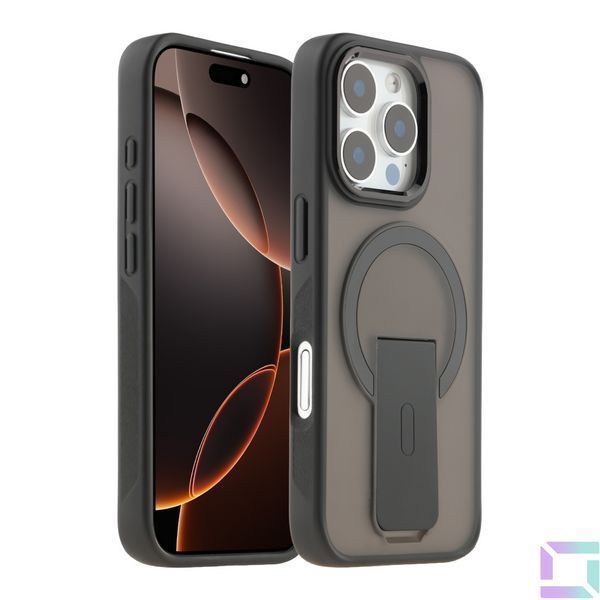Чохол TPU+PC FlexGuard Magnetic Ring Stand для iPhone 16 Pro Black 2020000467151 фото