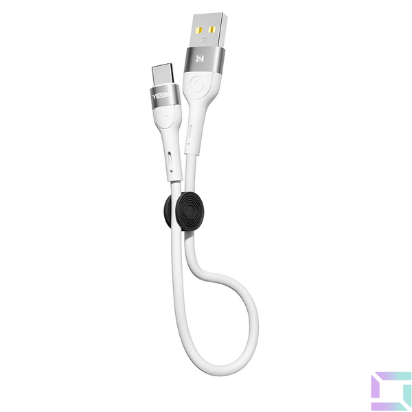 Кабель USB YOKI EXTRA YK-EX11 Type-C 3A 0.25m Колір Бiлий 6907858579099 фото