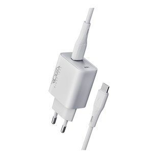 Мережевий Зарядний Пристрій Ridea RW-18121 Rapid 1USB QC 18W+Type-C Бiлий 6902020132324 фото