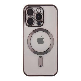 Чехол TPU Metallic Full Camera with Magsafe для iPhone 14 Pro Max Black 2020000342229 фото