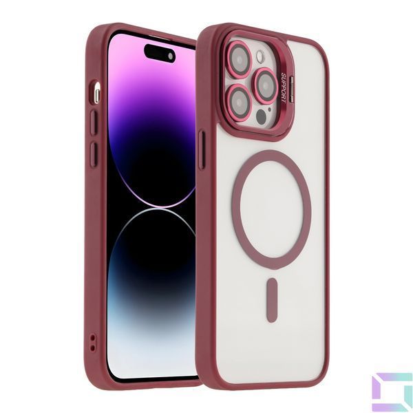 Чехол TPU+PC+Metal Stand Case with MagSafe and Camera Lenses для iPhone 14 Pro Max Blue 2020000407768 фото