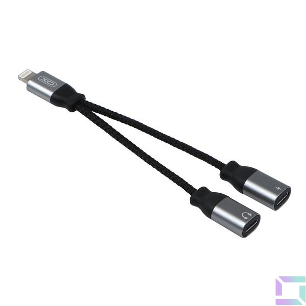 Переходник XO NBR160A audio adaptor Lightning to double Lightning Цвет Черный 6920680872879 фото