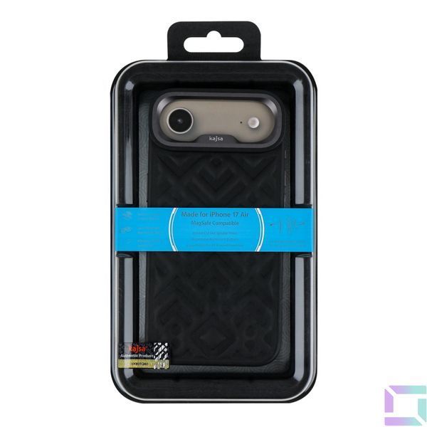 Чехол Kajsa Briquette Collection Rhombus with MagSafe для iPhone 17 Air Black O-Ring 2020000509431 фото