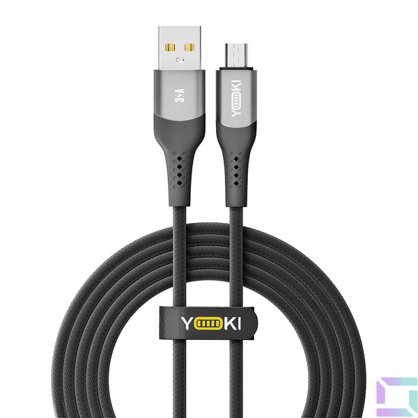 Кабель USB YOKI SOLID YK-SO15 Micro 3A 2m Колір Чорний 6907858579297 фото