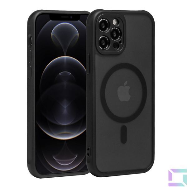 Чехол TPU+PC Anti Drop Full Camera with MagSafe для iPhone 12 Pro Max Black 2020000390831 фото