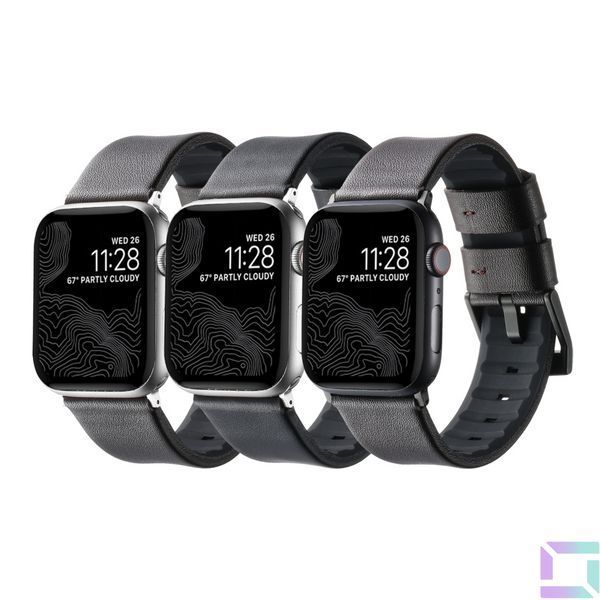 Ремешок для Apple Watch Leather+Silicone 38/40/41 mm Black Black 2020000478287 фото