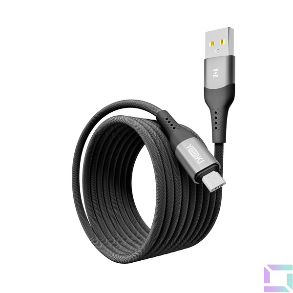 Кабель USB YOKI SOLID YK-SO15 Micro 3A 2m Колір Чорний 6907858579297 фото