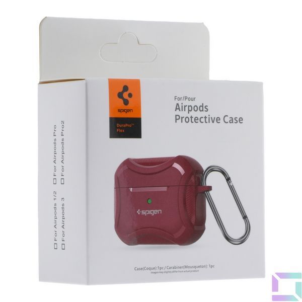 Футляр TPU Spigen DuraPro Flex with Hook для Airpods 3 Bordo 2020000438458 фото