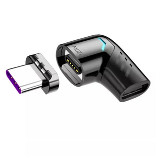 Адаптер Magnetic Type-C 120W кутовий 90 градусів Бiлий 2020000366485 фото