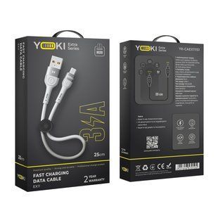 USB YOKI EXTRA YK-EX11 Micro 3A 0.25m Белый 6907858579105 фото