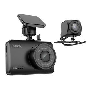 Відеореєстратор Hoco DV3 2,45-inch IPS+Камера Заднего Вида Чорний 6942007608183 фото