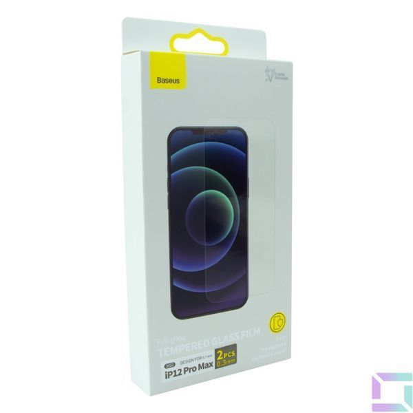 Захисне скло Baseus 0.3 mm для iPhone 12 Pro Max (2 шт) SGBL063302 Прозорий 6932172612856 фото