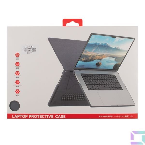 Накладка PC+Fabric AMO-TRI for MacBook Air 15" 2025/2024/2023 (M4/M3 A3114/M2 A2941) М'ята упаковка Grey 2020000487241 фото