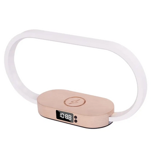 Беспроводное Зарядное Устройство WR08 3in1+Lamp/Clock/Wireless 10W Мят.упак. Коричневый 2020000382355 фото