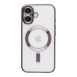 Чехол TPU Metallic Full Camera with Magsafe для iPhone 16 Dark Purple 2020000457497 фото