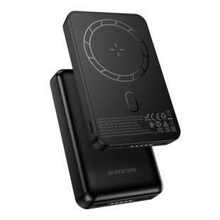 Універсальна Мобільна Батарея Power Bank Borofone BJ82 Dawn magnetic wireless 5000mAh Чорний 6941991124792 фото
