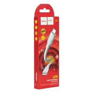 Кабель USB Hoco X84 60W Type-C to Type-C М'ята упаковка Білий 2020000517542 фото