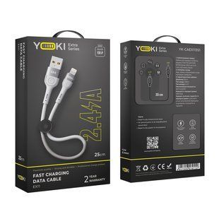 USB YOKI EXTRA YK-EX11 Lightning 2.4A 0.25m Белый 6907858579112 фото