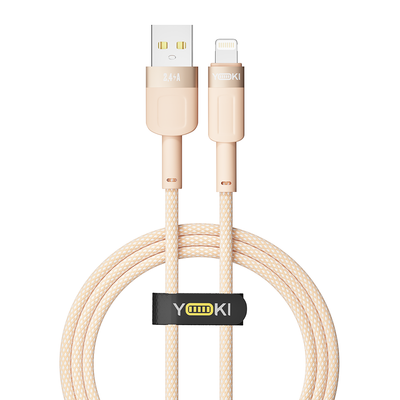 Кабель USB YOKI STYLE YK-ST41 Lightning 2.4A 1.2m Колір Помаранчевий 6907858579808 фото